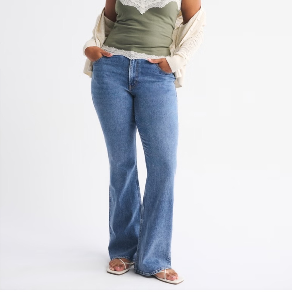 Abercrombie and Fitch Medium Wash Curve Love High Rise Bootcut Jean
